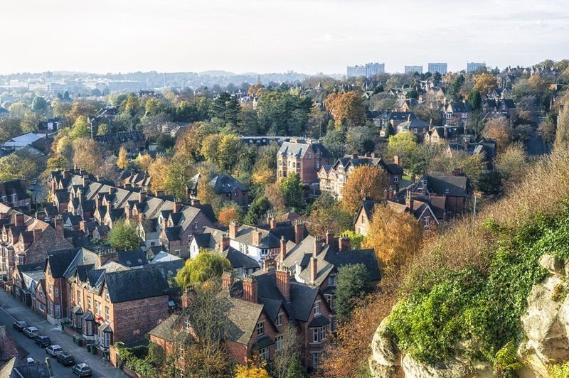 View across Nottingham rooftops